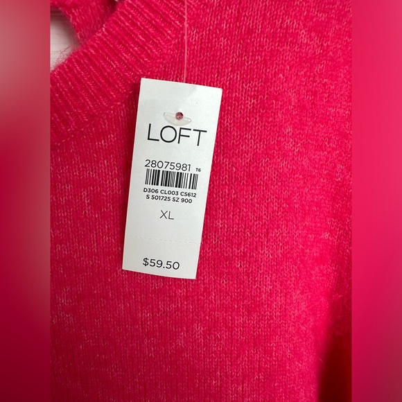 NWT LOFT BCRF Pink Cozy Backless Sweater Breast Cancer-Limited Edition-XL - Picture 2 of 12